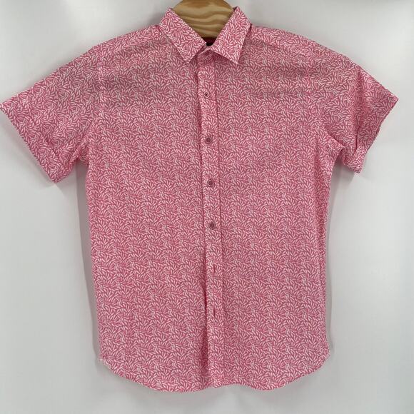Robert Graham Americana Mens Pink White Patterned Long Sleeve Button Up Shirt - Picture 4 of 5